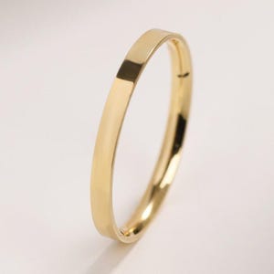 WEDDING BAND for HIS and Her&#39;s / 10k / 14k 2.00 mm Yellow Solid Gold / Dainty Unique  Mother&#39;s Day for Gift /  Elegant Comfort Handmade Ring