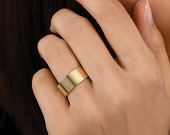 10k 8.00 mm DOUBLE YELLOW SOLID Gold /  Wedding Band Set For His and Her's / Elegant Comfort for Men's and women's / Mother's Day for Gift