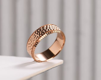 10k SOLID ROSE GOLD Engagement Ring for Gift / Unique,Dainty,Mother's Day  Bridal Wedding Band / Infinity Inspired Handwoven