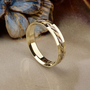 Handcrafted unique quality wedding ring, 4.00 mm wide, produced specially for you. You and me wedding ring / wedding bands