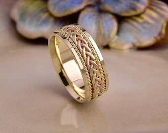 wedding bands /3 color Gold 10k gold  Fidget / Love Ring /personalized gifts for mom / Only a few masters in the world can produce it /