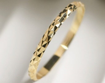 ELEGANT WEDDING BAND / Real Gold Engagement Ring / 10k /14k 2.00 mm Solid Yellow Gold for Gift / Thick Filled Wide Wedding Band Mother's Day