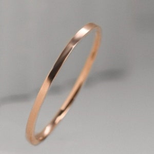 10k ROSE SOLID GOLD / 1.00 mm Wedding Band Set For His and Hers / Infinity Inspired Mothers Day Gift /  Elegant Comfort Handmade