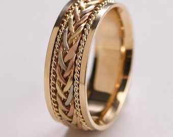 wedding bands /3 color Gold 10k gold  Fidget / Love Ring /personalized gifts for mom / Only a few masters in the world can produce it /