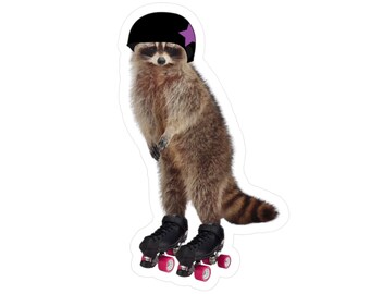 Roller Derby Sticker | Eat Trash | Funny | Raccoon | Helmet | Gift | Jammer | Blocker | Skater | Quads | Trash Panda | Cute | Quad Skater