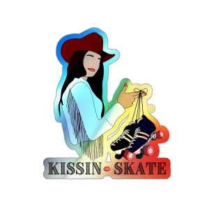 Custom Derby Name Sticker with Personalized Graphic | Helmet Decal | Roller Derby | Skating | Vinyl | Gift | Outdoor | Holographic | Die Cut