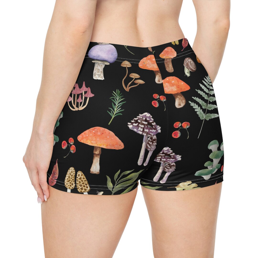Roller Derby Booty Shorts Cottagecore Mushroom Print Etsy