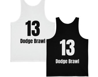 Black and White Custom Name and Number Roller Derby Scrimmage Jersey | Personalized | Practice | Loose Unisex Cut Tank Top Tee