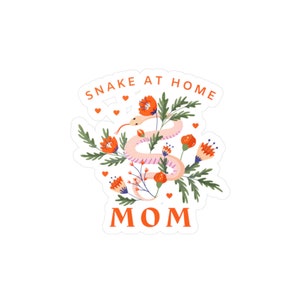 Funny Parenting Sticker for Snake Owner | Reptile Mom | Stay at Home | Snake at Home | Gift | Herpetology | Heavy Duty Vinyl | Outdoor