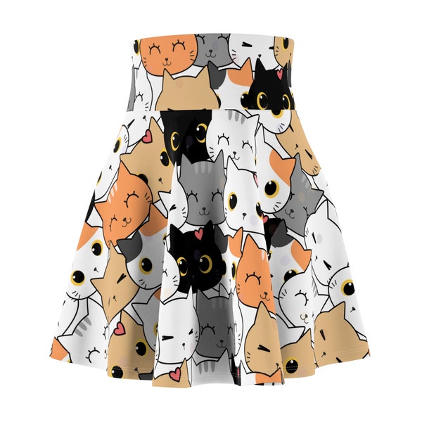 Roller Derby / Falda skater / Ropa atlética / Práctica / Kitty Cats / Kawaii / Cintura alta / Athleisure / Boutfit / Lindo / Patrón / Estampado