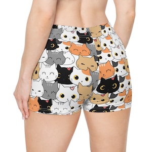 Roller Derby buitshort | Schattige Kitty kat gezichten afdrukken | Jammer | Oefen | Outfit | Scrimmage | Kawaii | Blokker | Atletisch | Training