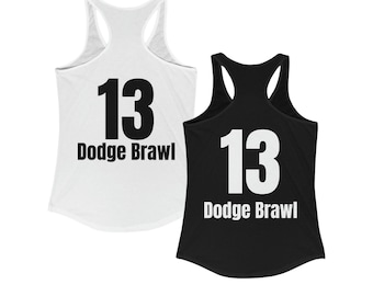 Black and White Custom Name and Number Roller Derby Scrimmage Jersey | Personalized | Practice | Women’s Cut Racer Back Tank Top Tee