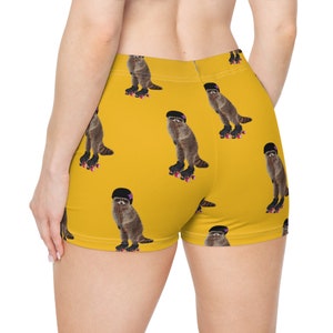 Roller Derby Booty Shorts | Raccoon | Funny Print | Jammer | Practice | Boutfit | Scrimmage | Yellow | Eat Trash | Blocker | Skater