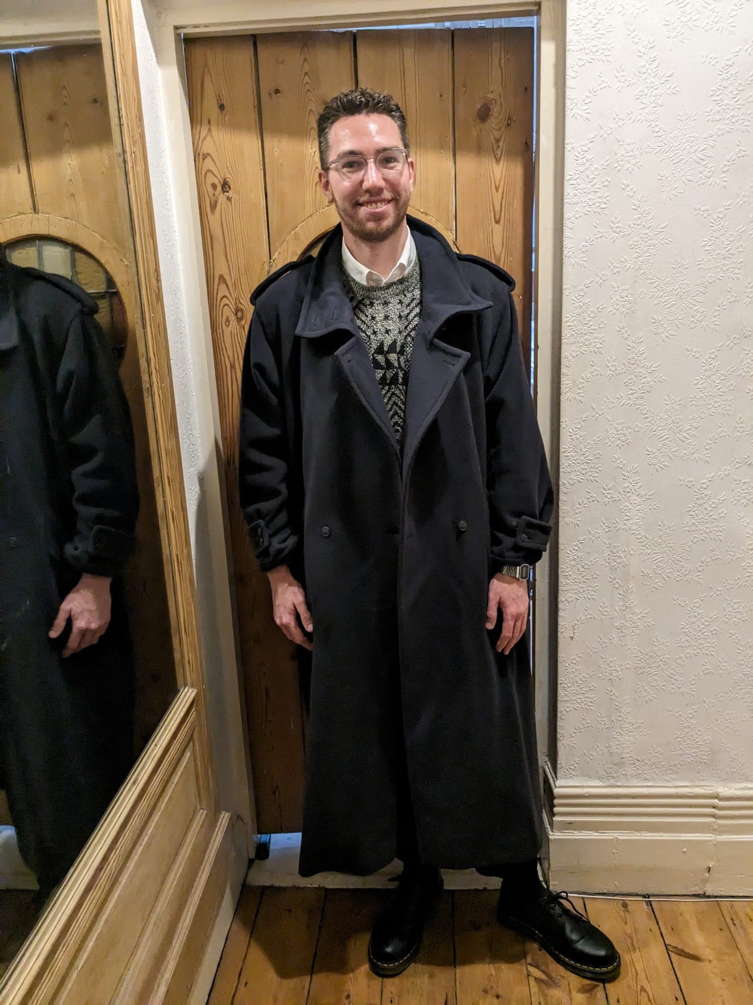 overcoat melton notch coat size1 navy ジャケット/アウター
