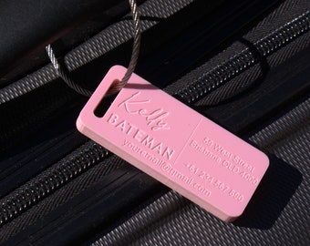 Custom Luggage Tag | Discrete |  6mm in Musk | Personalized Luggage Tags | Wedding Placement Tags | Corporate Gift | Christmas Gift