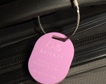 Custom Luggage Tag | Discrete |  6mm in Sour Grape | Personalized Luggage Tags | Wedding Placement Tags | Corporate Gift | Christmas Gift