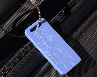 Custom Luggage Tag | Discrete |  6mm in Bubblegum Blue | Personalized Luggage Tags | Wedding Placement Tags | Christmas Gift