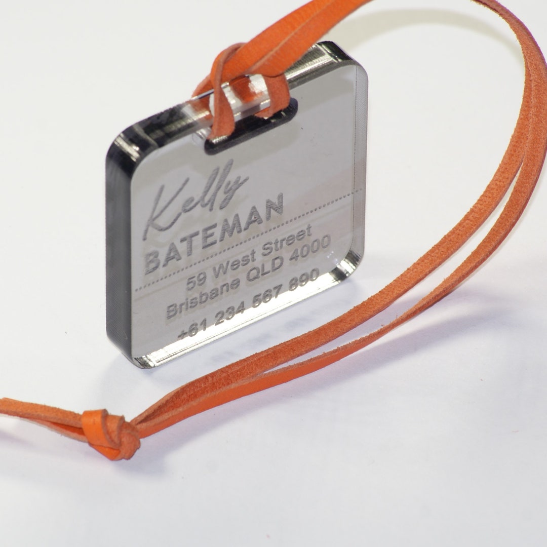 Custom Luggage Tag Discrete 6mm in Light Tint Personalized Luggage Tags Wedding Placement Tags