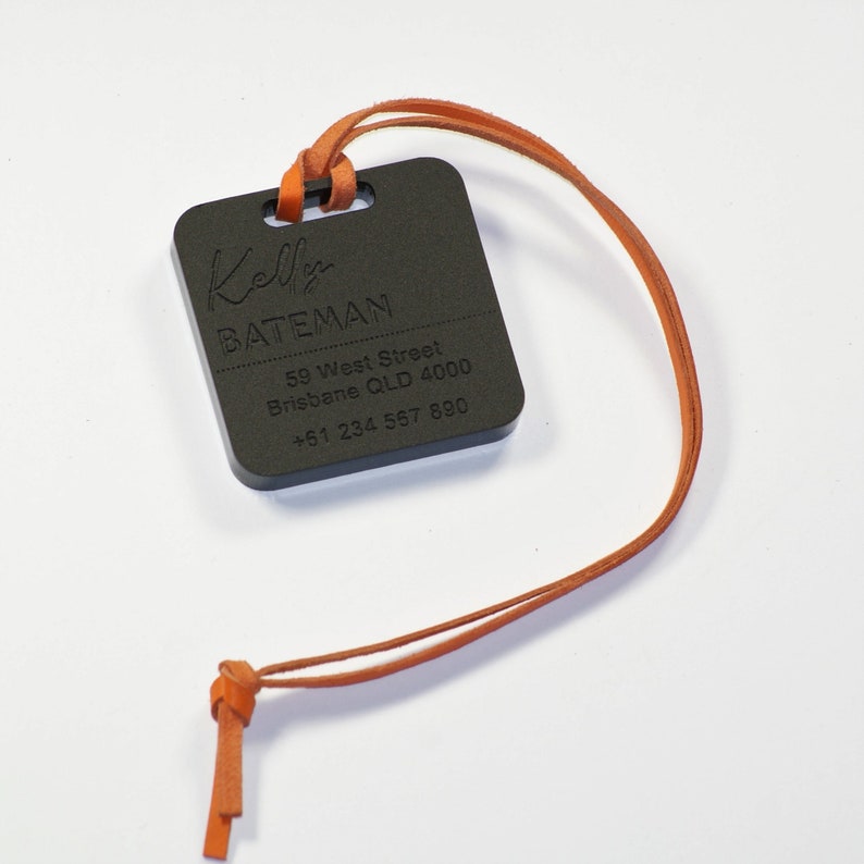 Discrete Luggage Tags 6mm in Matt Black Etsy Australia