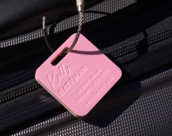 Custom Luggage Tag | Discrete |  6mm in Musk | Personalized Luggage Tags | Wedding Placement Tags | Corporate Gift | Christmas Gift