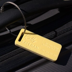 Custom Luggage Tag | Discrete | 6mm in Lemon Bonbon | Personalized Luggage Tags | Wedding Placement Tags | Corporate Gift | Christmas Gift