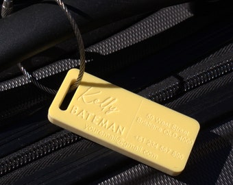 Custom Luggage Tag | Discrete | 6mm in Lemon Bonbon | Personalized Luggage Tags | Wedding Placement Tags | Corporate Gift | Christmas Gift