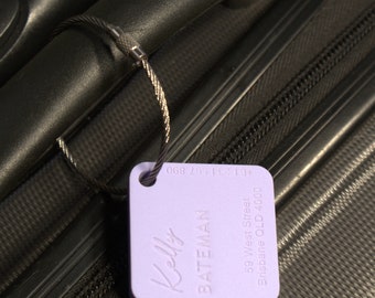 Custom Luggage Tag | Discrete |  6mm in Parma Violet | Personalized Luggage Tags | Wedding Placement Tags | Christmas Gift