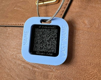 Custom Luggage Tag | QR Code |  6mm in Bubblegum Blue | Personalized Luggage Tags | Christmas Gift