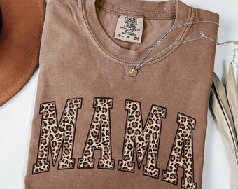 Comfort Colors Mama Shirt, Mothers Day Gift, Mom Shirt, Retro Mama Shirt, Gift For Mom, Mama Shirt, Leopard Mama T-Shirt, Fierce Mama Style