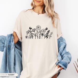Aesthetic Flower Shirt, Wildflower Christian Tee, Faith Floral Shirt, Plant Lover Gift, Vintage Botanical Shirt, Nature Tee, Perfect Nature