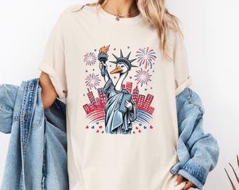 Goose Liberty Torch Shirt, Comfort Colors® Patriotic Goose Tee, Funny 4th of July Shirt, Independence Day America Shirt, Freedom Goose Shirt