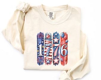 1776 Patriotic Shirt, 4th of July Comfort Colors Tee, Red White and Blue USA Shirt, Vintage America T-Shirt, Independence Day Summer Top