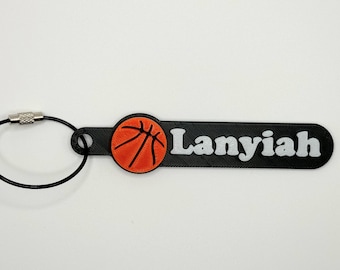 Basketball Personalized Keychain, Keyring, Bag Tag, Name Tag for Basketball teams