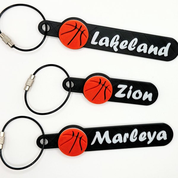 Basketball Personalized Keychain, Keyring, Bag Tag, Name Tag for Basketball teams