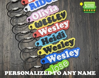 Custom Name Personalized 3D Key Chains Name Tags For Bags, Backpacks, Sports Teams, Gifts, Water Bottles, Luggage, Customizable Nametag