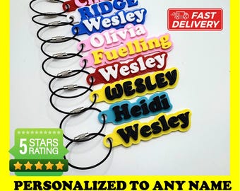 Custom Name Personalized 3D Key Chains Name Tags For Bags, Backpacks, Sports Teams, Gifts, Water Bottles, Luggage, Customizable Nametag