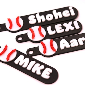 Mengenrabatt - Baseball Personalisierter Schlüsselanhänger, Taschenanhänger, Namensschild - 3D Gedruckt
