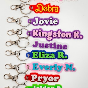 Back to school Custom Name Keychain Personalized 3D Name Tags For Bags, Backpacks, Gifts, Water Bottles, Luggage Label, Customizable Nametag