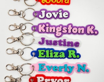 Back to school Custom Name Keychain Personalized 3D Name Tags For Bags, Backpacks, Gifts, Water Bottles, Luggage Label, Customizable Nametag