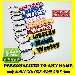 Custom Name Personalized 3D Name Tags, For Bags, Backpacks, Sports Teams, Gifts, Water Bottles, Luggage Label, Customizable keychains