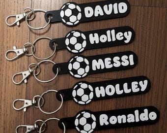 Bulkkorting: gepersonaliseerde voetbalsleutelhanger, sleutelhanger, taslabel, naamplaatje - 3D-geprint