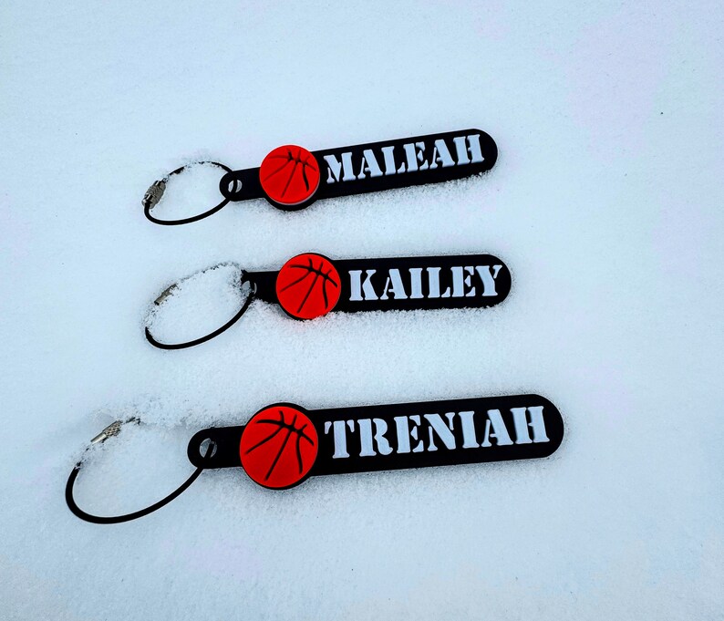 Bulk Discount - Basketball Personalized Keychain, Keyring, Bag Tag ...
