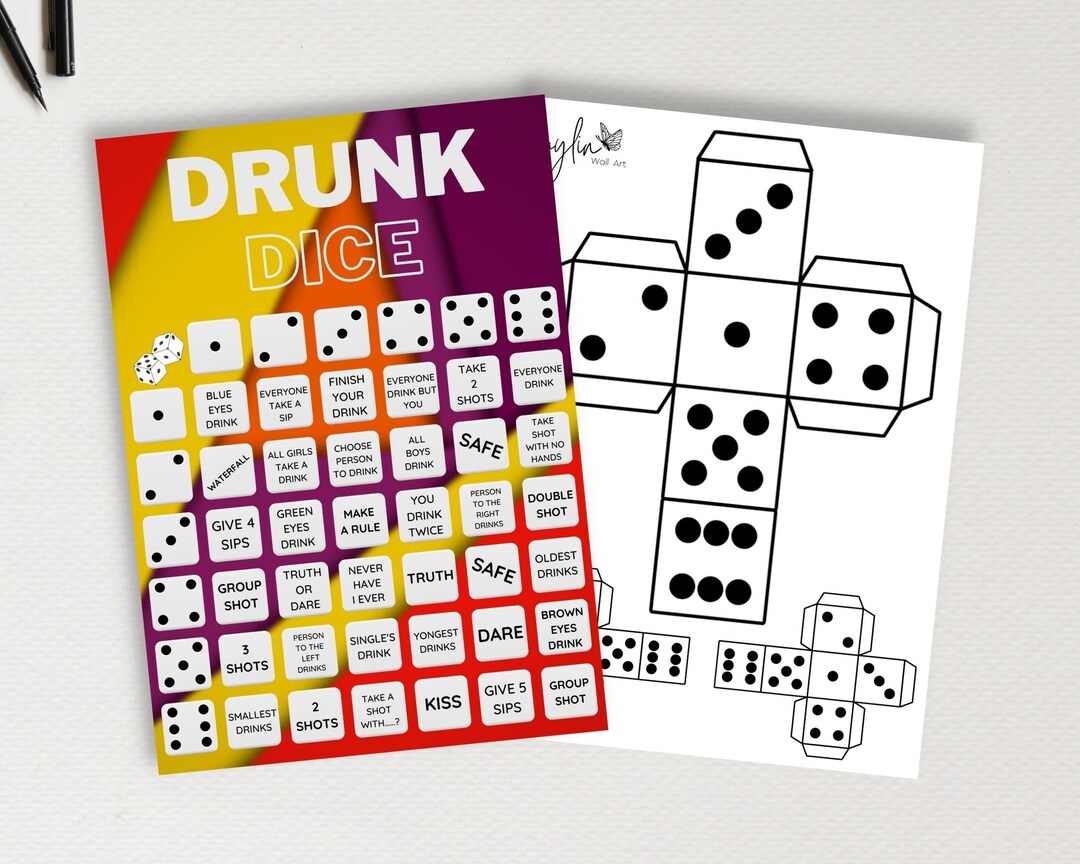 Drunk Dice Party Game Virtual Drinking Game Adult Party Etsy