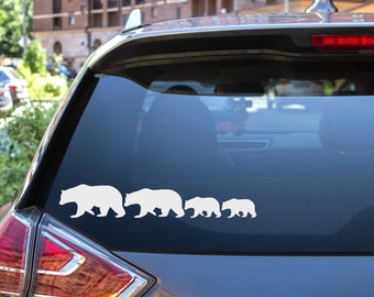 Bear Family Decal, Car Decal, Laptop Decal, Water Cooler Decal, Vinyl Decal, cute family decal, outdoors family decal,