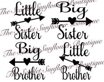 Grote zus en zusje SVG, grote broer en zusje SVG, grote broer svg, broertje svg, grote zus svg, zusje svg
