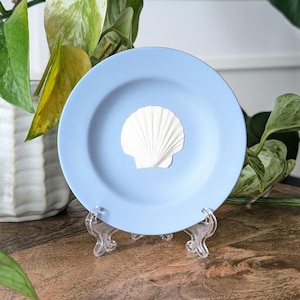 Wedgwood Blue Jasperware Trinket Dish: Vintage Baroque Ring Plate