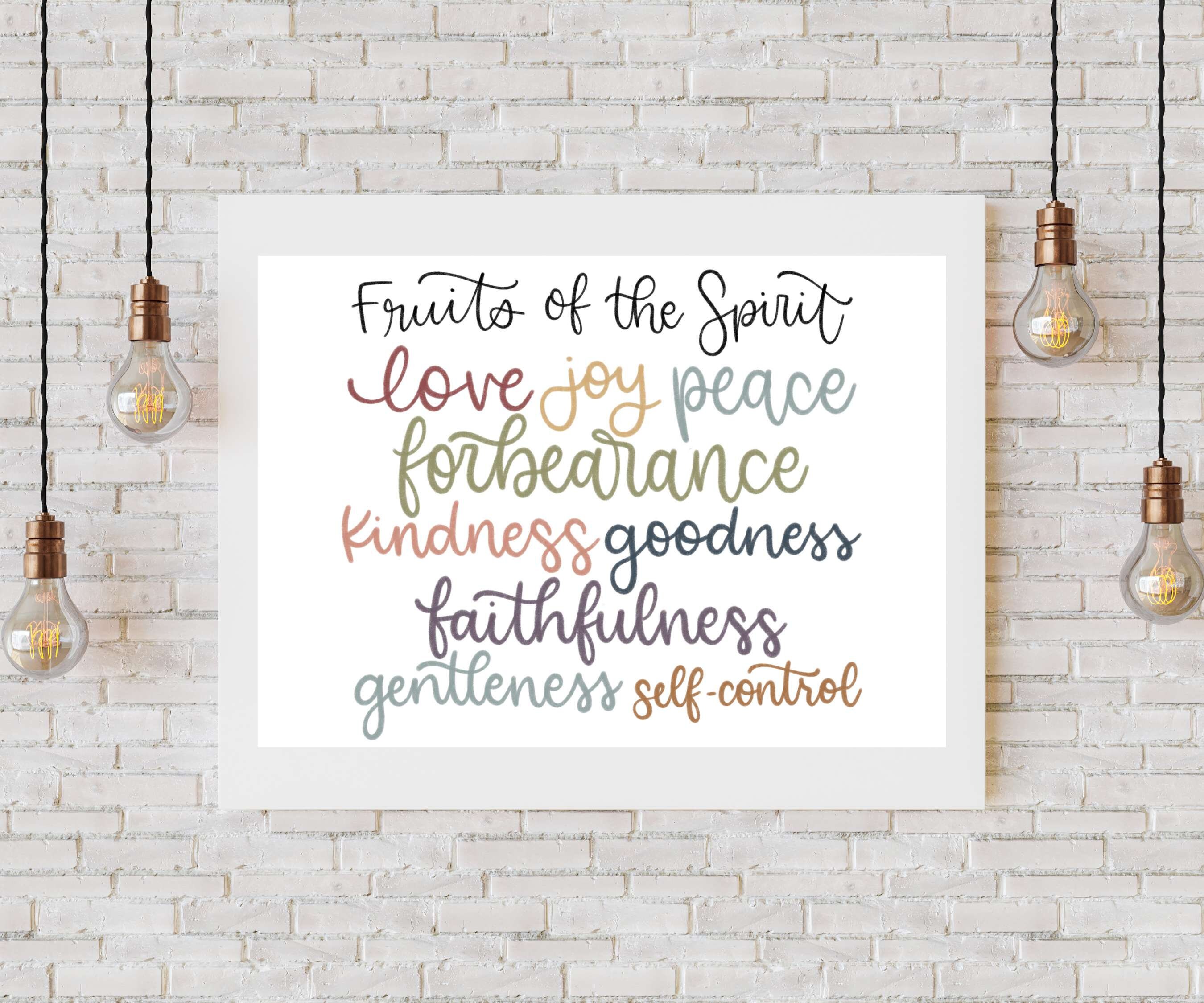 Fruit of the Spirit Wall Art Printable Download, Nursery Bible Verse ...