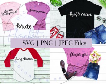 Bruiloft SVG Bundel, Bruid SVG, Bruidsmeisje SVG, Bruidsfeest svg, Bruidegom svg, Bachelorette svg, Gender Neutrale Bruidsfeest svg