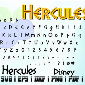 hercules font svg ttf alphabet letters hero instant download