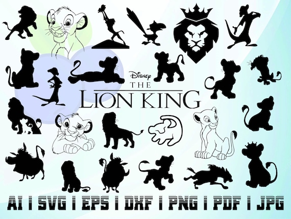 25 ライオン キング SVG シルエット バンドル キット 即時ダウンロード